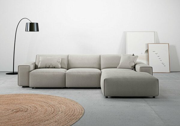 Bild 1 von Andas Ecksofa Glimminge, Breite 294, auch in Breitcord + Easy care-Bezug, Zierkissen, Grau