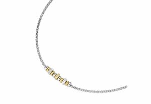 Smart Jewel Collier Himbeerkette, Rondelle, Zirkonia Steine, Silber 925, Goldfarben|silberfarben