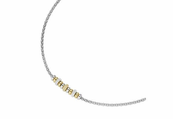 Bild 1 von Smart Jewel Collier Himbeerkette, Rondelle, Zirkonia Steine, Silber 925, Goldfarben|silberfarben