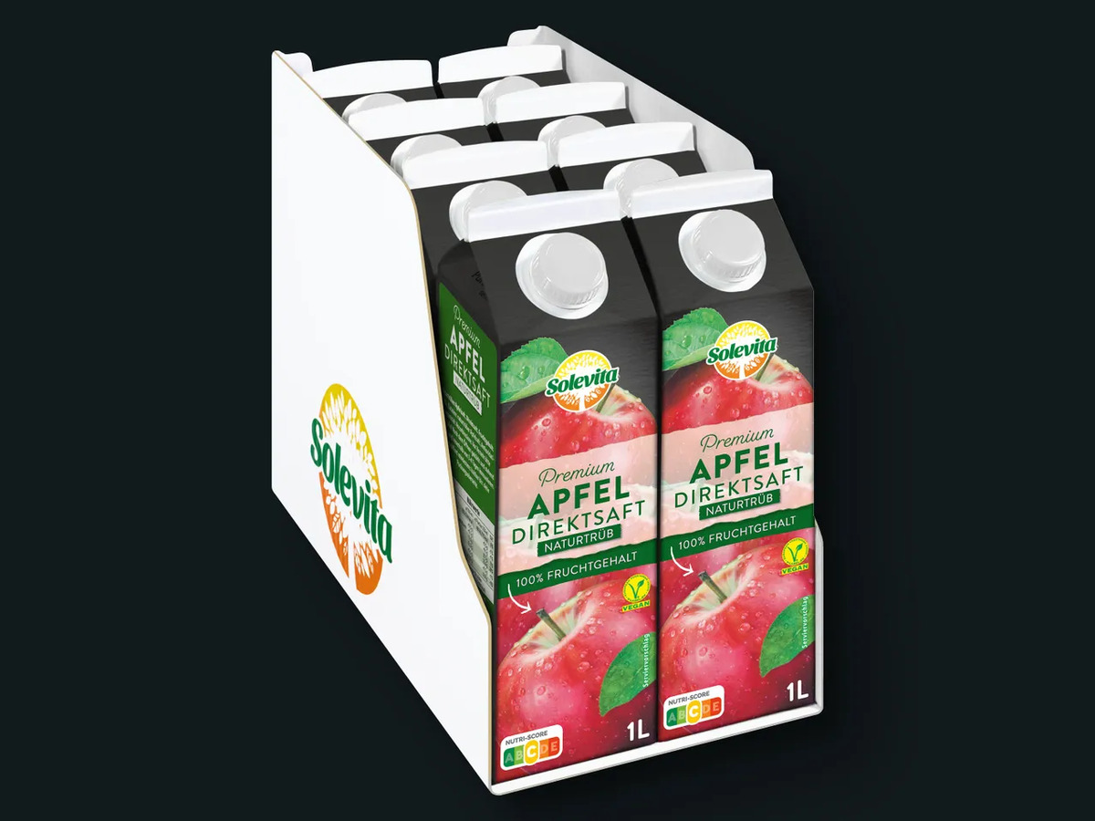 Solevita Apfelsaft naturtrüb, 8x 1 l von Lidl für 7,19 € ansehen!