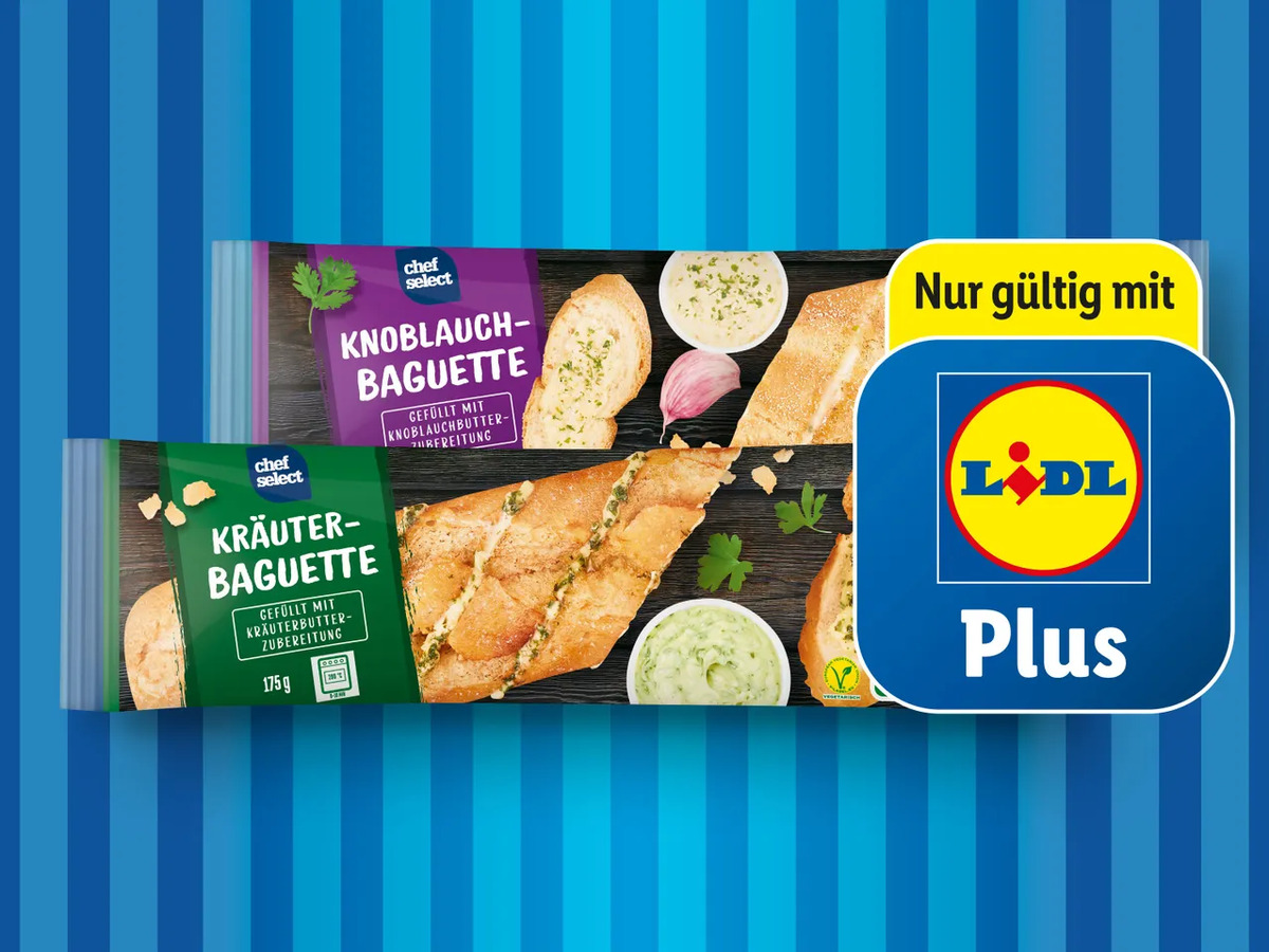 Bild 1 von Chef Select Kräuter-/Knoblauch-Baguette, 
         175 g