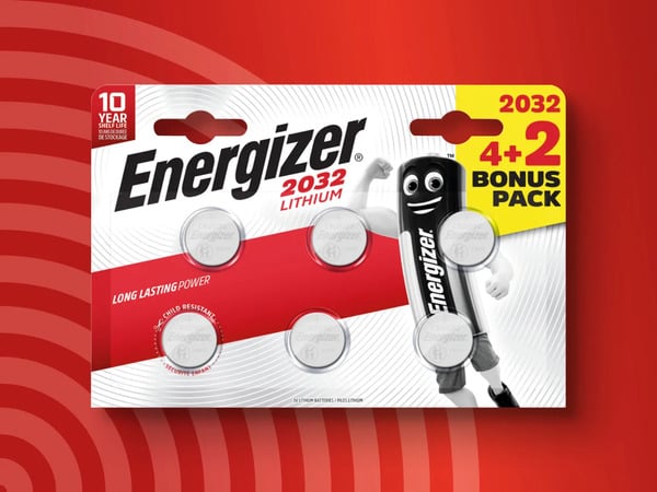 Bild 1 von Energizer Spezialbatterie/Lithium CR 2032 4+2, 
         6 Stück