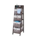 Bild 1 von Leiterregal Franca, Regal Standregal mit 4 Korbschubladen 101x30cm, Shabby-Look, Vintage, braun