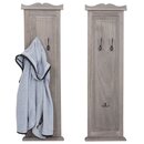 Bild 1 von 2er-Set Garderobe H33, Wandgarderobe Garderobenpaneel, Wandhaken Holz 109x28x4cm ~ grau-braun shabby