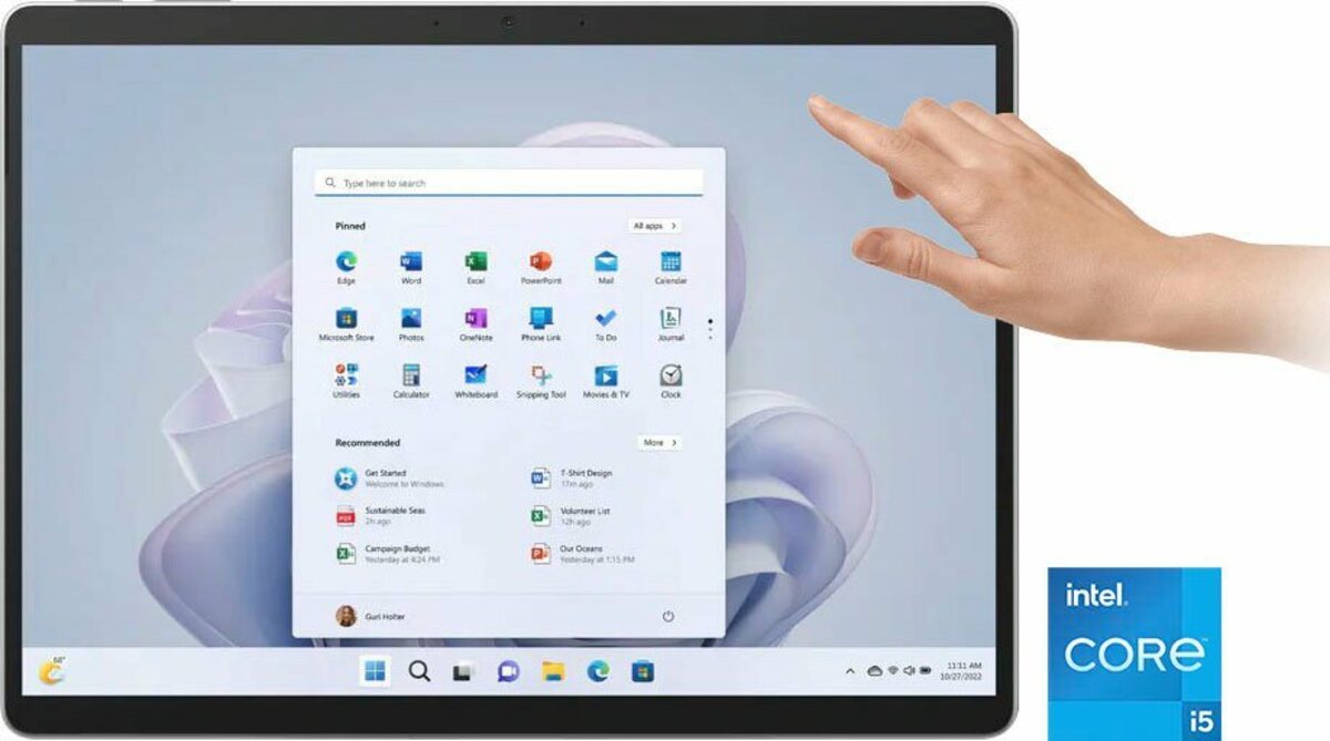 Bild 1 von Microsoft Surface Pro 9 Convertible Notebook (33,02 cm/13 Zoll, Intel Core i5 1235U, Iris Xe Graphics, 256 GB SSD), Silberfarben