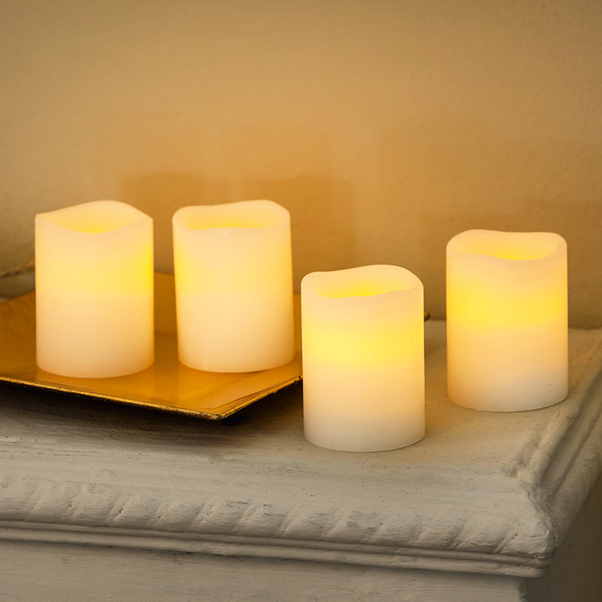 Bild 1 von I-Glow LED-Echtwachs-Adventskerzen 4er-Set