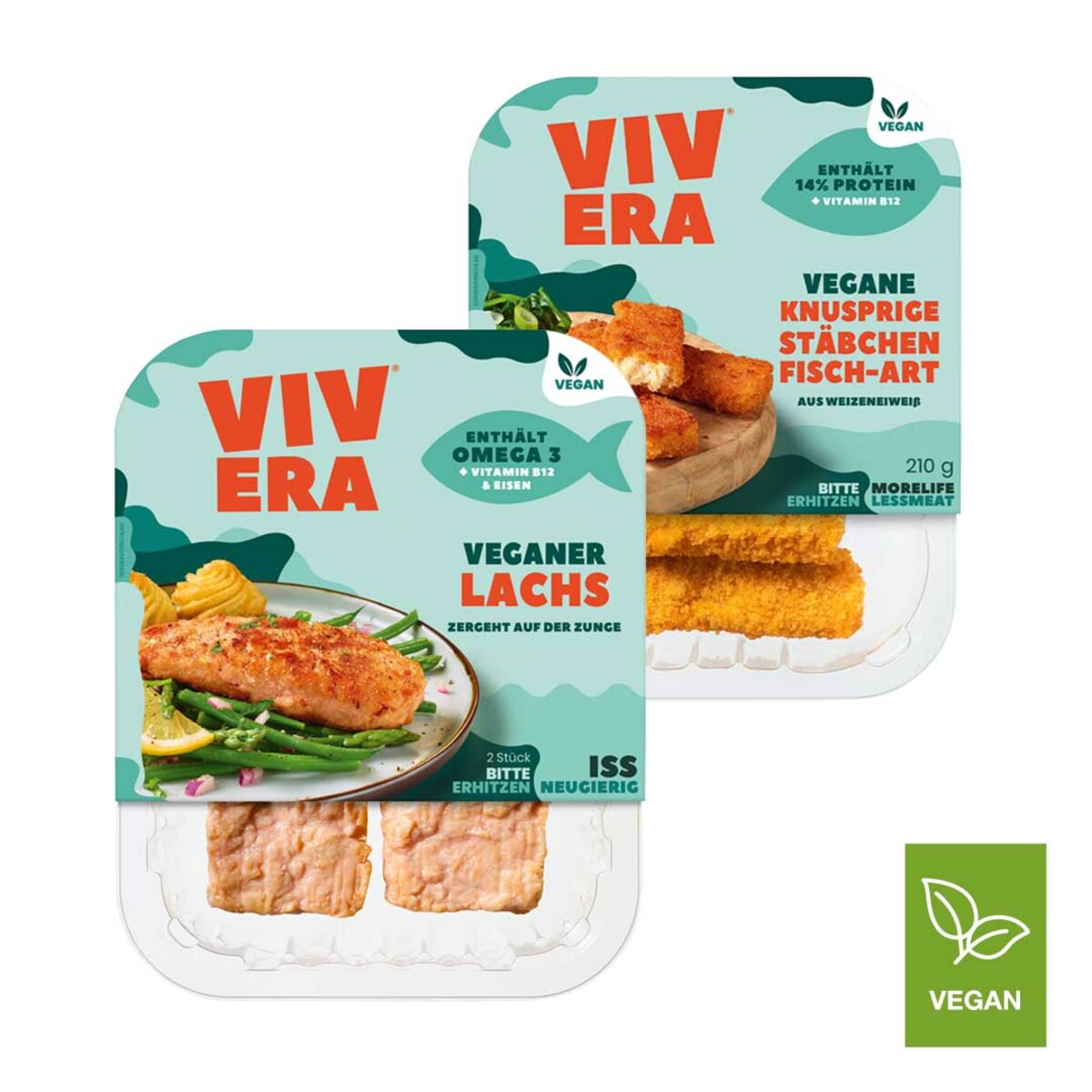 Bild 1 von VIVERA  VEGANER LACHS oder FILET SPINAT-KÄSE  je 200-g-Pckg.  oder VEGANE KNUSPRIGE STÄBCHEN FISCH-ART  je 210-g-Schale,  Niedrigster Gesamtpreis der letzten 30 Tage: 2,49 €