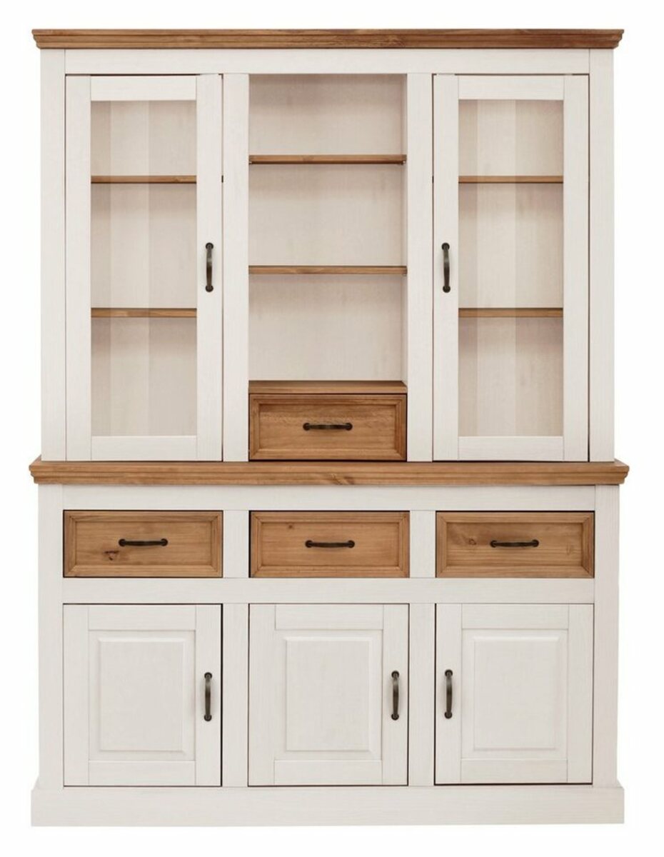 Bild 1 von Home affaire Buffet Selma aus massivem Kiefernholz, mit Griffen aus antikisiertem Metall, Weiß