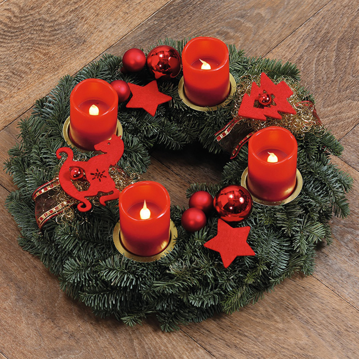 Bild 2 von I-Glow LED-Echtwachs-Adventskerzen 4er-Set