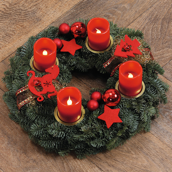 Bild 2 von I-Glow LED-Echtwachs-Adventskerzen 4er-Set