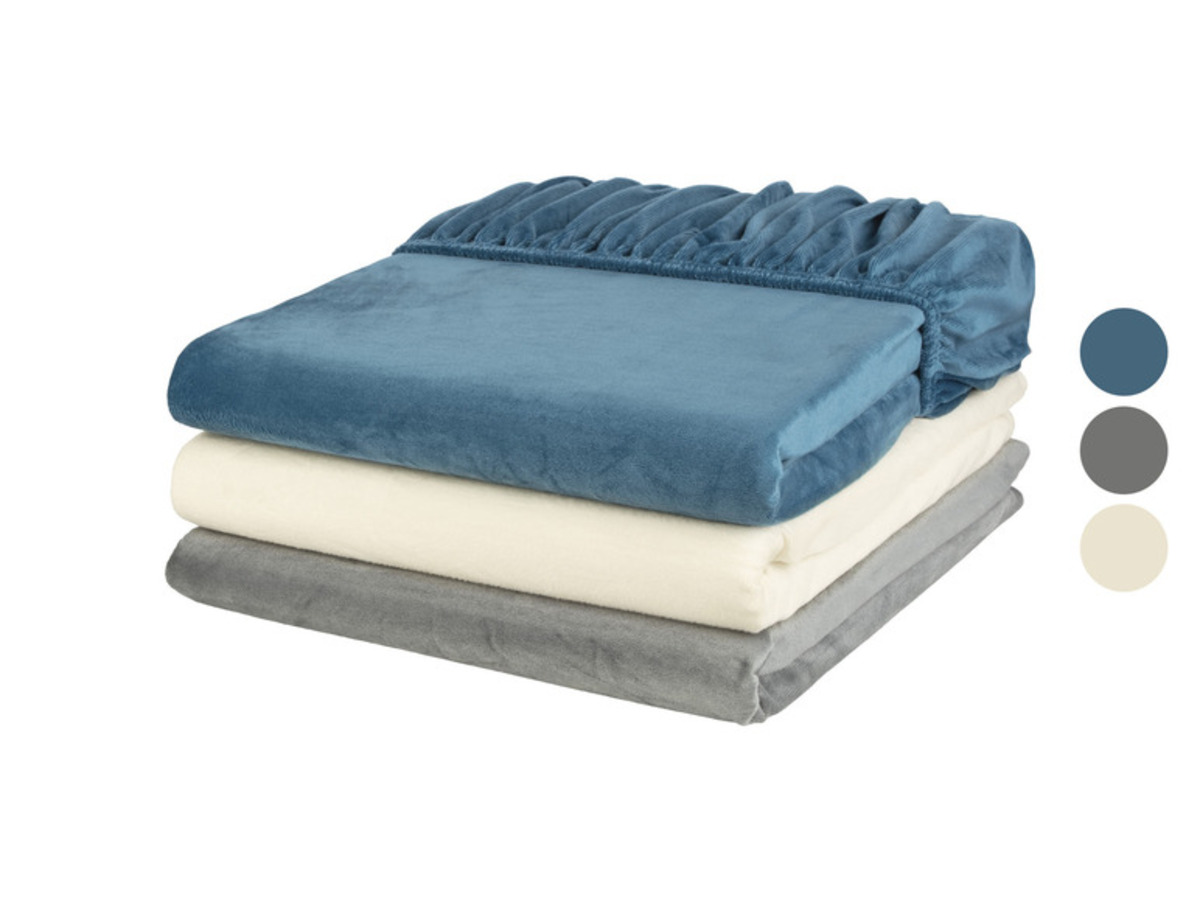 Bild 1 von LIVARNO home Plüsch-Spannbettlaken, 180-200 x 200 cm