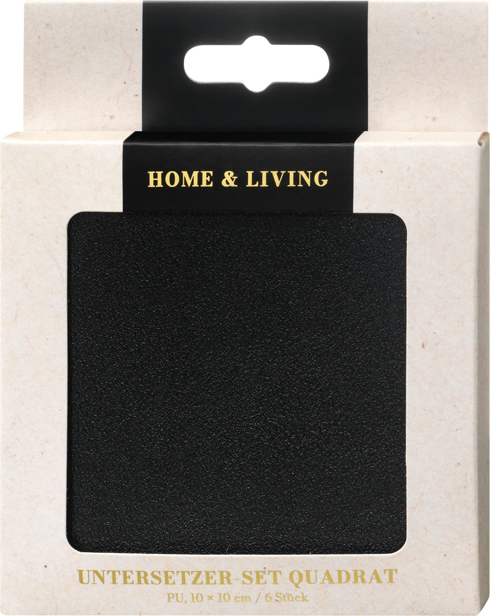 Bild 1 von Dekorieren & Einrichten Glas-Untersetzer, quadratisch, schwarz/creme (10x10cm)
