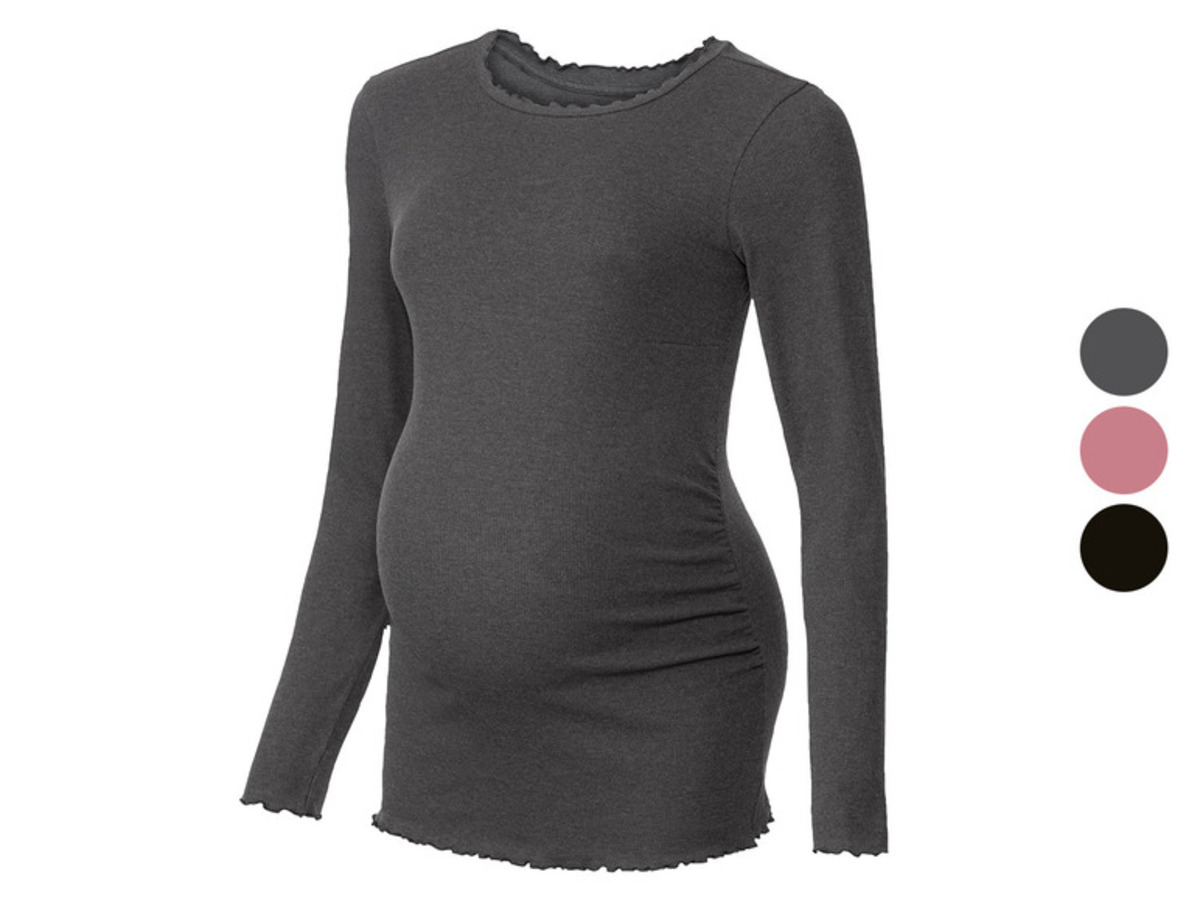 Bild 1 von esmara® Damen Umstandslangarmshirt mit seitlicher Raffung