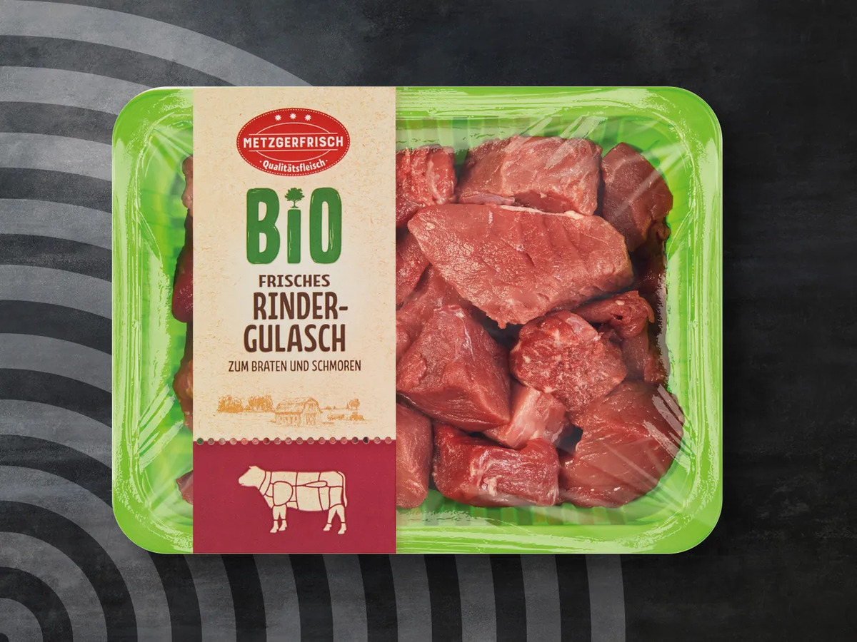 Bild 1 von Metzgerfrisch Bio Frisches Rinder-Gulasch, 
         400 g