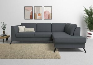 Sit&more Ecksofa Olsen, inklusive Sitztiefenverstellung, wahlweise mit Bettfunktion, 15cm hoch, Grau