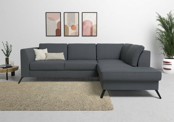 Bild 1 von Sit&more Ecksofa Olsen, inklusive Sitztiefenverstellung, wahlweise mit Bettfunktion, 15cm hoch, Grau