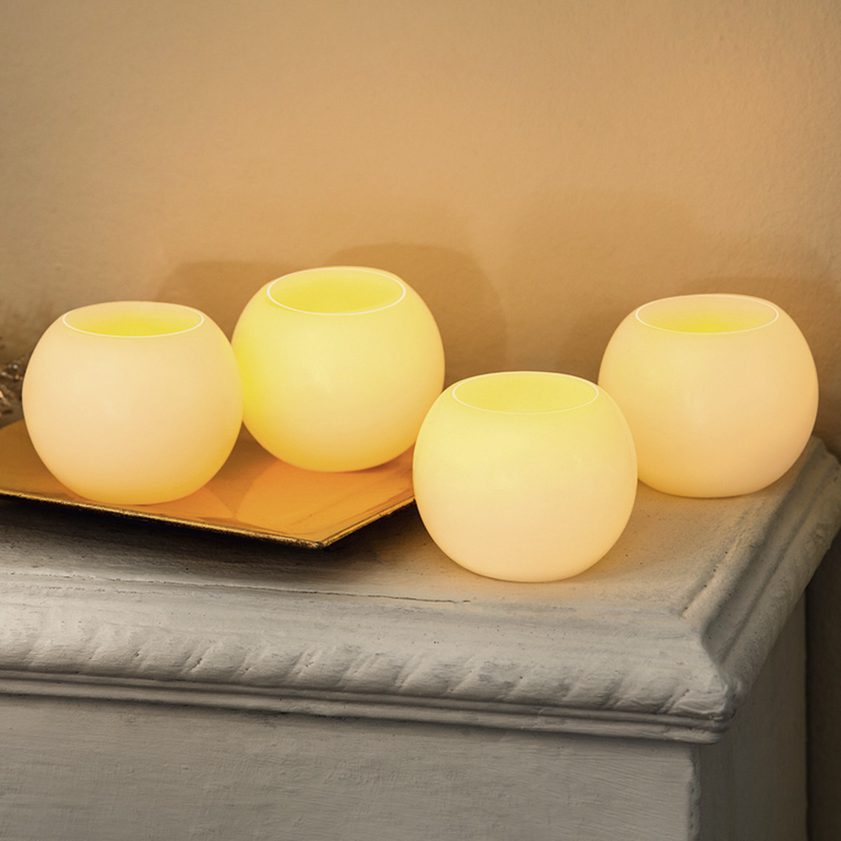 Bild 1 von I-Glow LED-Echtwachs-Adventskerzen 4er-Set