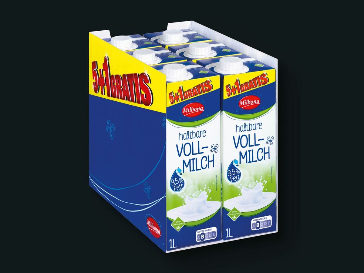 Bild 1 von Milbona Haltbare Vollmilch, 
         6x 1 l