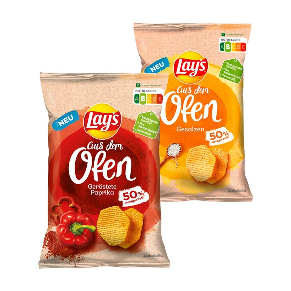 LAY’S AUS DEM OFEN CHIPS 50 weniger Fett, versch. Sorten, je 100gBtl. von mein real ansehen!