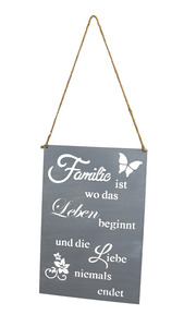 Riffelmacher Dekoschild zum Hängen Familie 20 x 30 cm