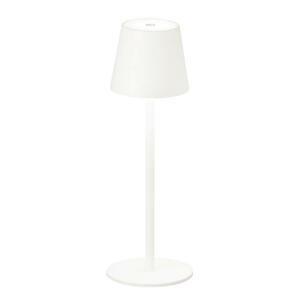 Akku-Tischleuchte Tropea, Weiß, Sand, Metall, 38 cm, stufenverstellbar, tragbar, kabellos, aufladbar über Usb, Lampen & Leuchten, Innenbeleuchtung, Tischlampen, Akku-tischleuchten