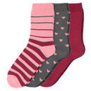 Bild 1 von 3 Paar Mädchen Socken in verschiedenen Farben ROSA / DUNKELGRAU / HIMBEER