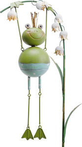 TrendLine Gartenstecker Frosch aus Metall 25 x 10 x 79 cm