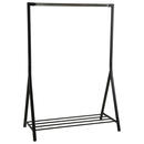 Bild 1 von Kleiderständer, Schwarz, Metall, 117x165x59 cm, Schuhablage, standfeste Füße, Garderobe, Garderobenständer