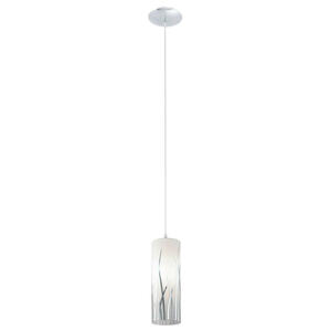 Eglo Hängeleuchte Rivato, Weiß, Chrom, Metall, Glas, Streifen,Streifen, länglich,länglich, 110 cm, Lampen & Leuchten, Leuchtenserien