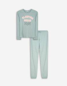 Kinder Pyjama Set aus Langarmshirt und Hose  - Messageprint