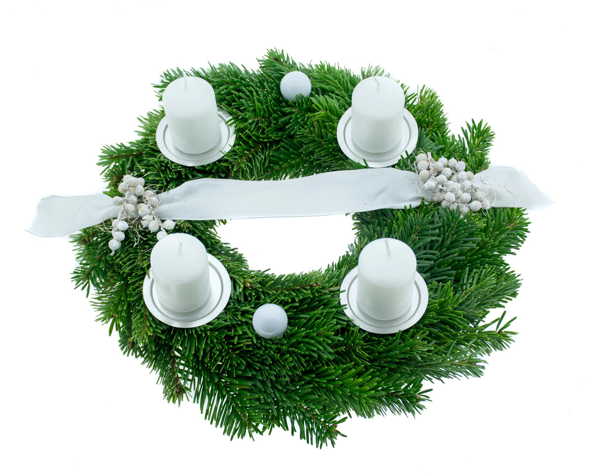 Bild 1 von Adventskranz Ø 30 cm weiß