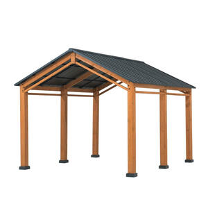 Carport, Holz, Zeder, massiv, 400x297x336 cm, Sonnen- & Sichtschutz, Pavillons