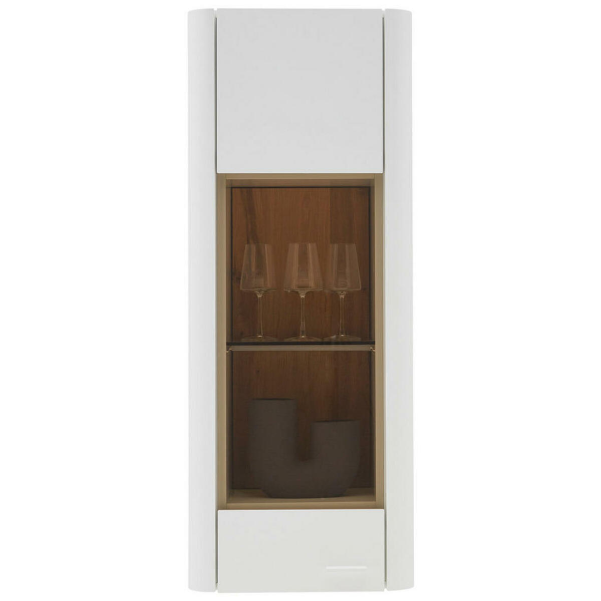 Bild 1 von Ambiente by Hülsta Hängevitrine Fedra, Weiß, Eiche, Metall, Eiche, furniert, Holz: 2/ Glas: 1 Fächer, 47.8x122.8x32.6 cm, Blauer Engel, Goldenes M, Made in Germany, Dgm, Typenauswahl, individuell