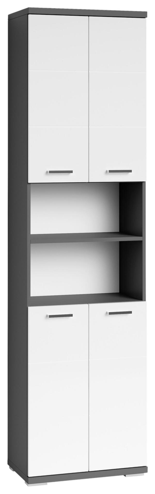 Bild 1 von HOCHSCHRANK Nebraska06 B: 50cm Weiß, Anthrazit, Weiß Hochglanz