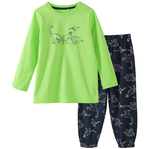 Jungen Schlafanzug mit Dino-Motiv HELLGRÜN / DUNKELBLAU