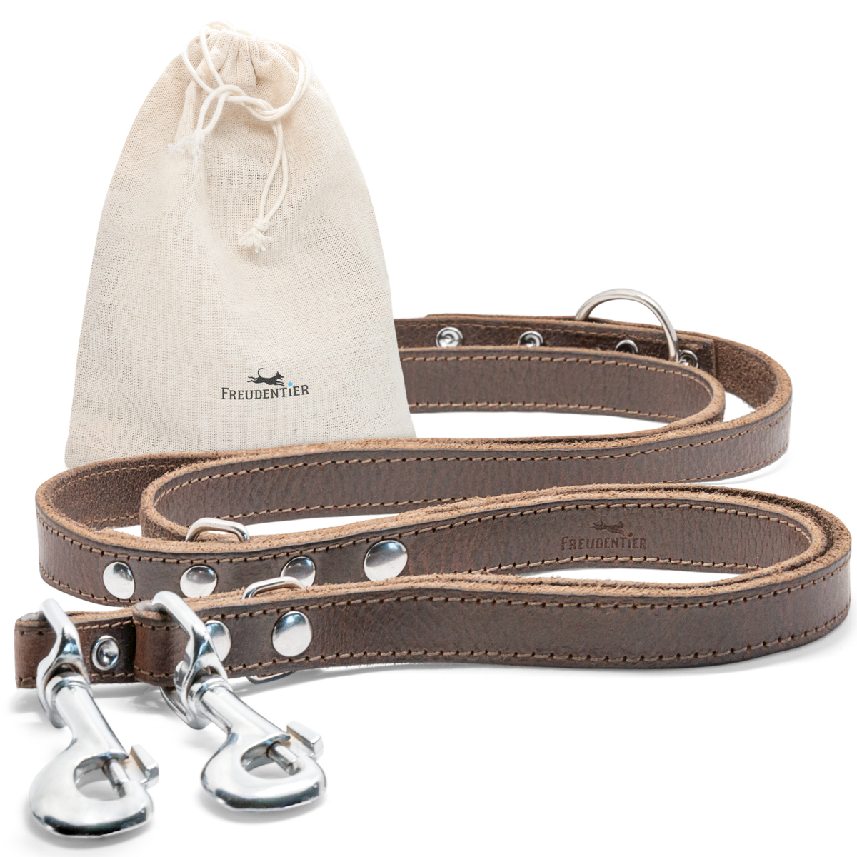 Bild 1 von Freudentier Führleine aus Leder dunkelbraun 2 cm