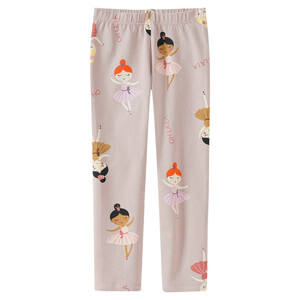 Mädchen Leggings mit Ballerina-Print BEIGE