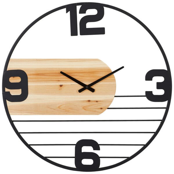 Bild 1 von Landscape Wanduhr, Natur, Schwarz, Holz, Metall, Tanne, massiv, 60x60x5 cm, Fsc, Dekoration, Uhren, Wanduhren