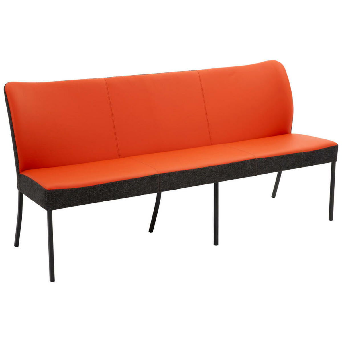 Bild 1 von Bert Plantagie Sitzbank, Anthrazit, Orange, Metall, Textil, Leder, Kombination Echtleder/Stoff, Rindleder, Uni, 300x89x65 cm, Fußauswahl, Lederauswahl, Stoffauswahl, Typenauswahl, mit Rückenlehne,