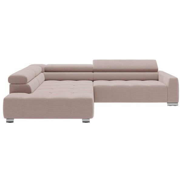 Bild 1 von Hom`in Ecksofa, Rosa, Textil, 4-Sitzer, Ottomane links, L-Form, 311x219 cm, Typenauswahl, Fußauswahl, Lederauswahl, Stoffauswahl, seitenverkehrt erhältlich, Hocker Rücken echt, Wohnzimmer, Sofas &