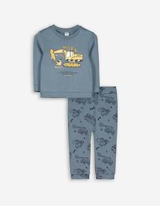 Baby Pyjama Set aus Sweatshirt und Hose - Print