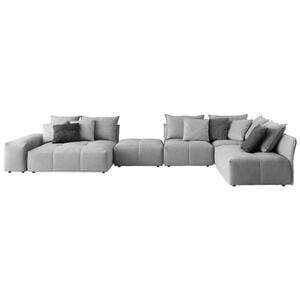 Livetastic Wohnlandschaft, Silber, Textil, Füllung: Schaumstoff, seitenverkehrt montierbar, U-Form, 493x256 cm, Wohnzimmer, Sofas & Couches, Wohnlandschaften, Wohnlandschaften in U-Form