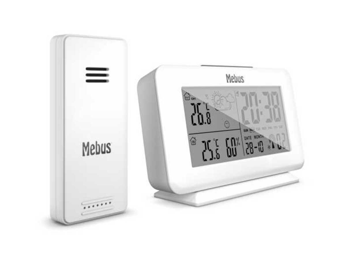 Bild 1 von MEBUS Funkgesteuerte Wetterstation weiß
