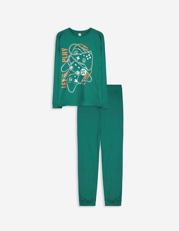 Bild 1 von Kinder Pyjama Set aus Langarmshirt und Hose  - Print