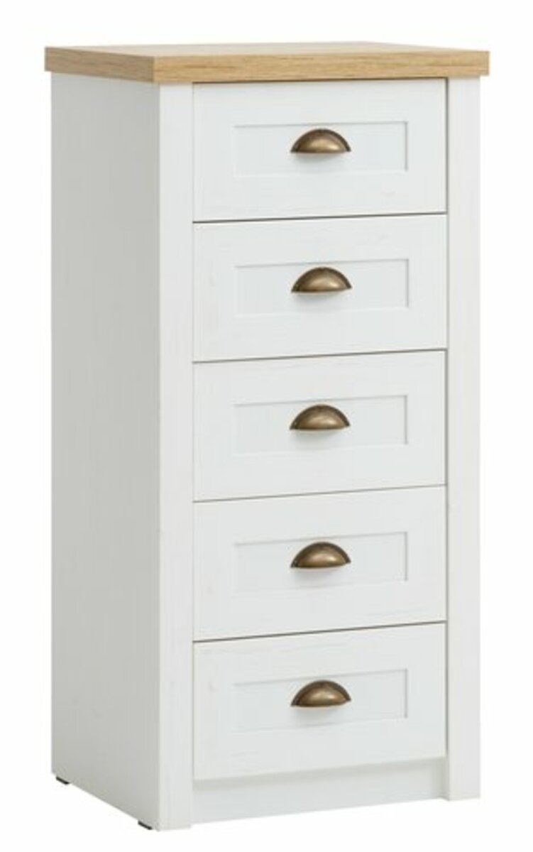 Bild 1 von Kommode MARKSKEL 5 Schubladen weiß/eichefarben