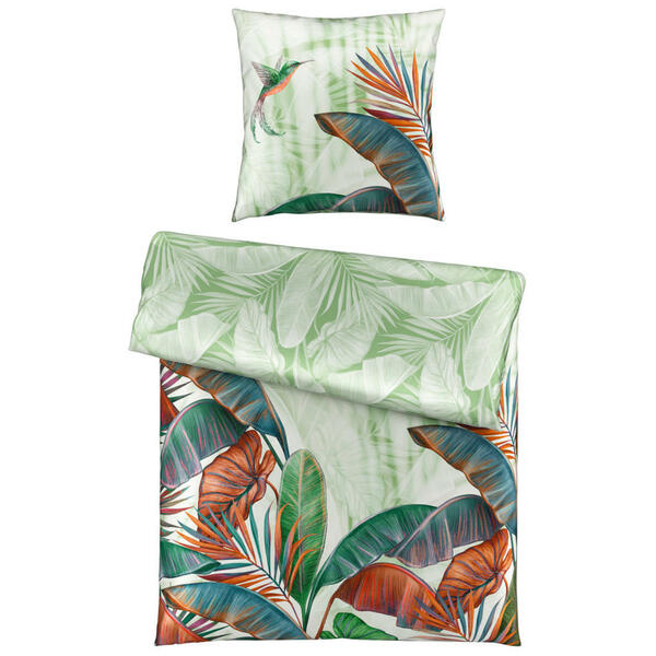 Bild 1 von Esposa Wendebettwäsche Jungle Paradise, Grün, Textil, Blätter, 135 cm, atmungsaktiv, schadstoffgeprüft, Schlaftextilien, Bettwäsche, Bettwäsche, Wendebettwäsche