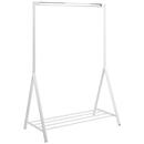 Bild 1 von Kleiderständer, Weiß, Metall, 117x165x59 cm, Schuhablage, standfeste Füße, Garderobe, Garderobenständer