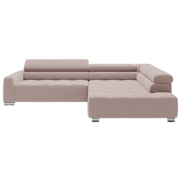 Bild 1 von Hom`in Ecksofa, Rosa, Textil, 4-Sitzer, Ottomane rechts, L-Form, 311x219 cm, Typenauswahl, Fußauswahl, Lederauswahl, Stoffauswahl, seitenverkehrt erhältlich, Hocker Rücken echt, Wohnzimmer, Sofas