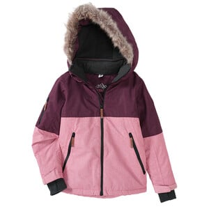 Mädchen Schneejacke mit Kunstfell ROSA / VIOLETT