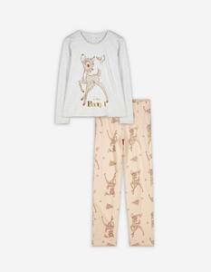 Damen Pyjama Set aus Langarmshirt und Hose  - Bambi